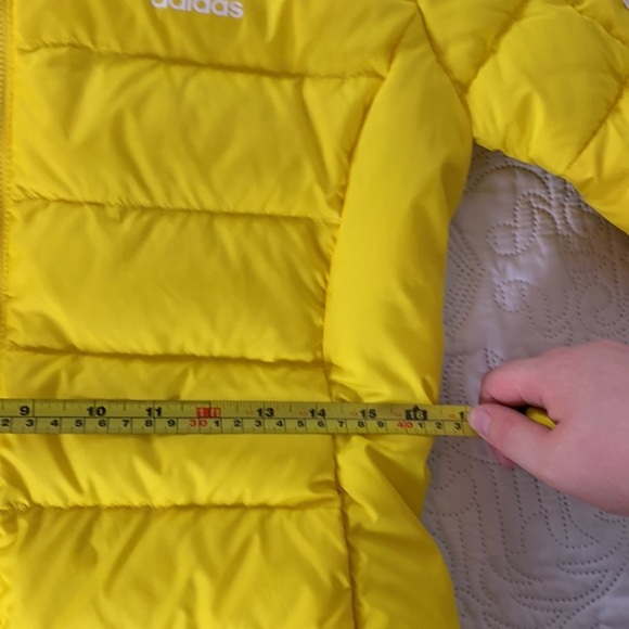 Adidas Bright Yellow Lightweight Puffer jacket Size S - Picture 13 of 14